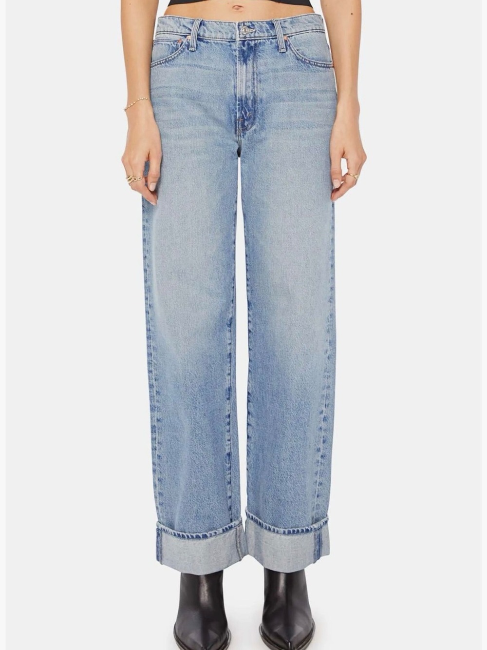NWT Size 28 The Dodger Skimp High Waist Cuffed Hem Wide Leg Jeans